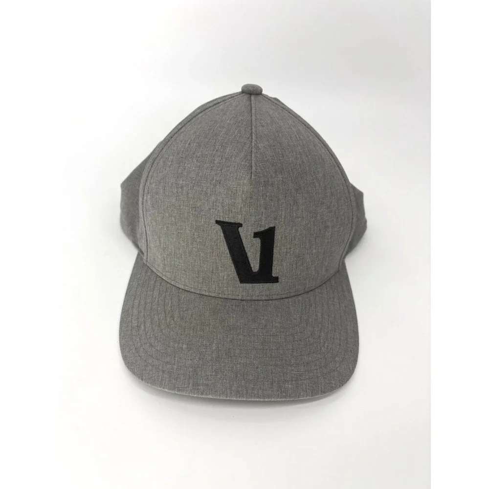 NWT Vuori Magnitude Hat Heather Gray Black V Logo Performance Snapback